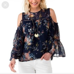Navy floral top